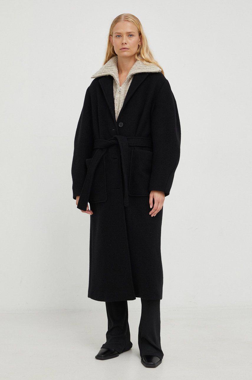 Marc O’Polo palton de lana culoarea negru, de tranzitie, oversize answear.ro imagine noua