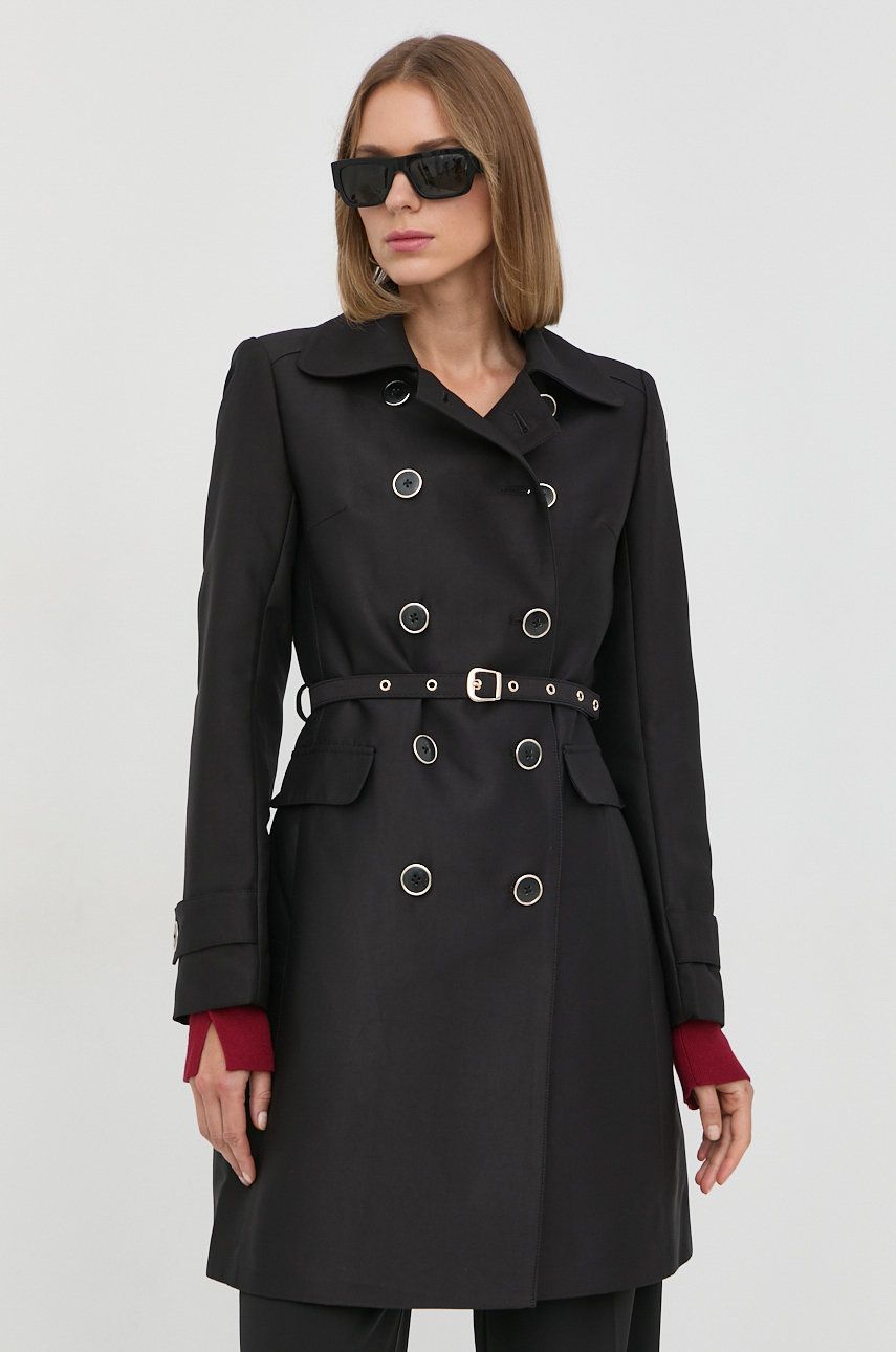Morgan palton femei, culoarea negru, de tranzitie, cu doua randuri de nasturi answear.ro imagine noua