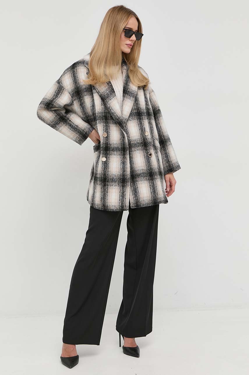 

Пальто с примесью шерсти Morgan цвет бежевый переходной oversize