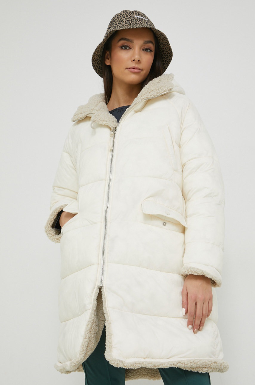 

Двусторонняя куртка Sixth June женская цвет бежевый зимняя oversize