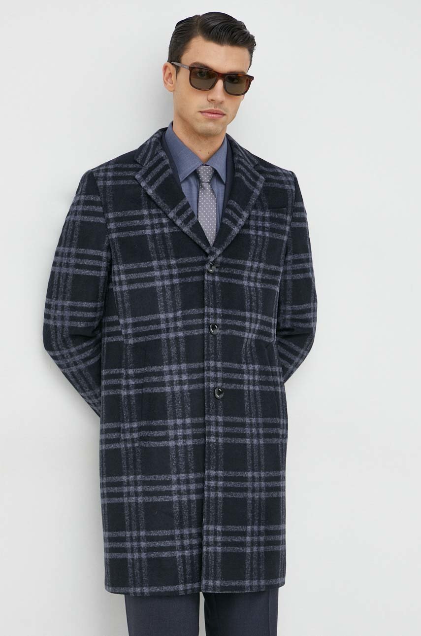 

Палто с вълна BOSS в тъмносиньо с преходна изолация, Тъмносин