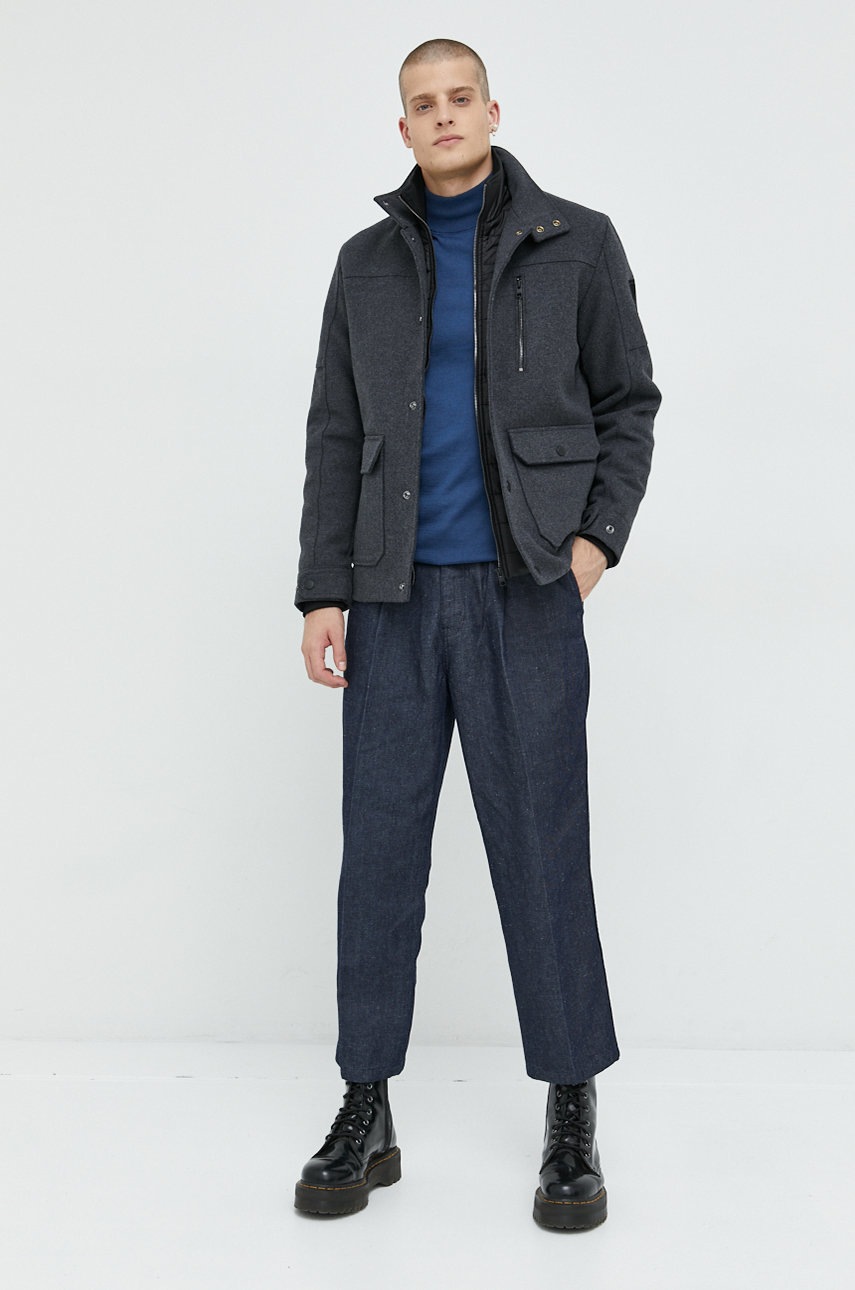 

Куртка с примесью шерсти Jack & Jones Jcojoey цвет серый переходная