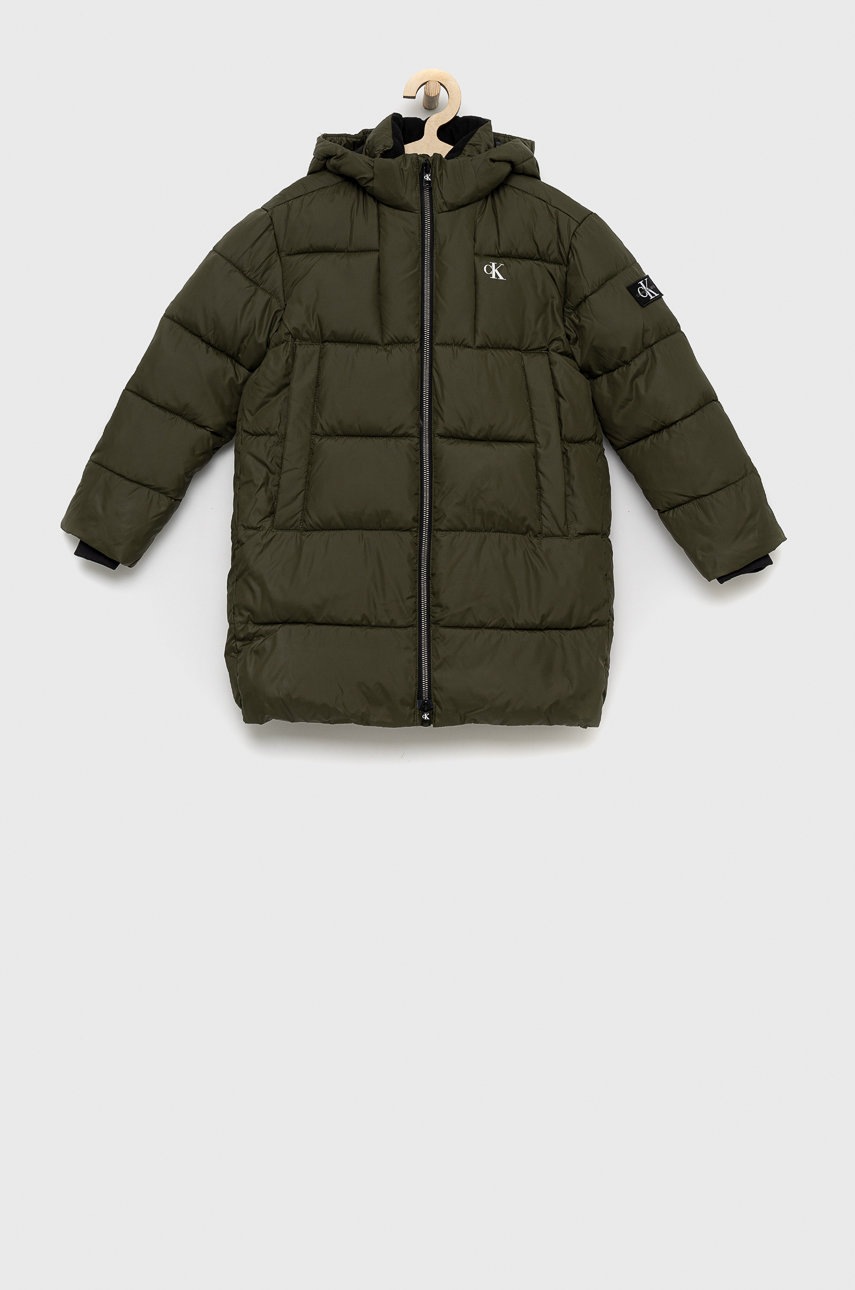 

Детско яке Calvin Klein Jeans в зелено, Зелен