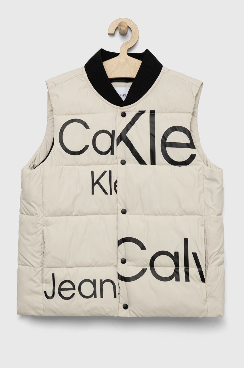 

Детски елек Calvin Klein Jeans в бежово, Бежов