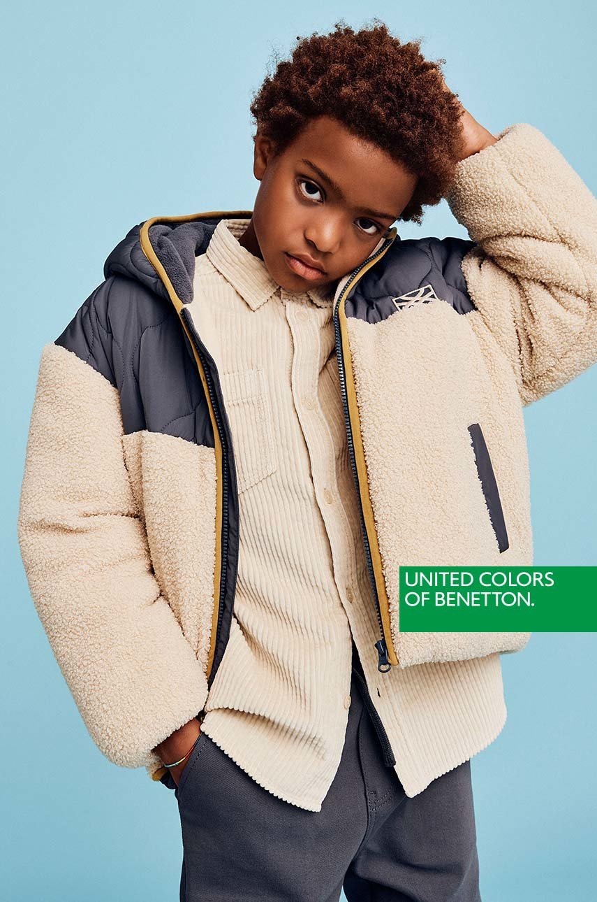 

Дитяча куртка United Colors of Benetton колір бежевий