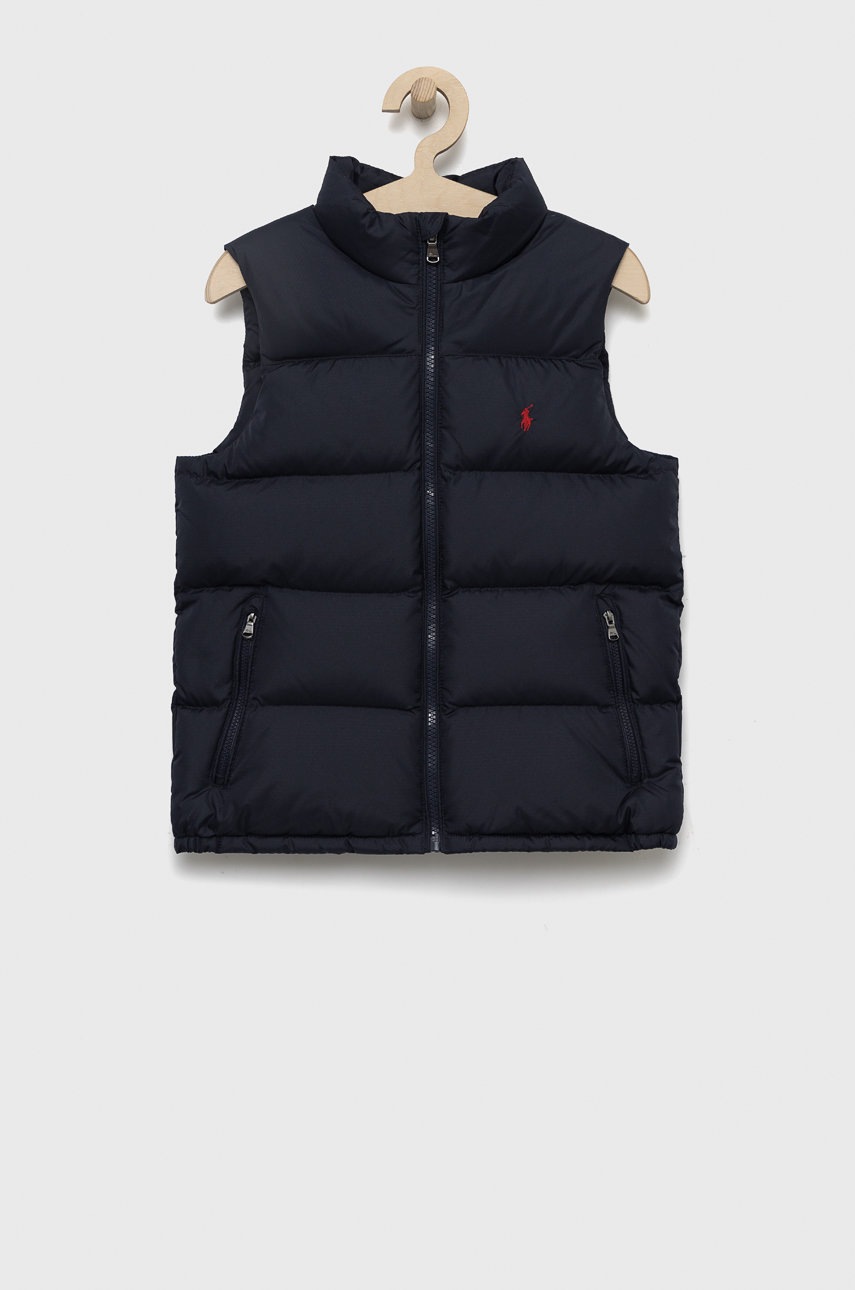 

Детски пухен елек Polo Ralph Lauren в тъмносиньо, Тъмносин