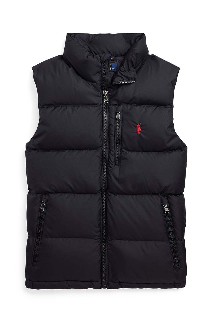 Пухова дитяча безрукавка Polo Ralph Lauren колір чорний Пухова дитяча безрукавка Polo Ralph Lauren колір чорний