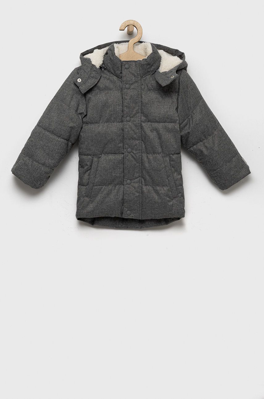 Dětská bunda GAP šedá barva - šedá -  Hlavní materiál: 100 % Polyester Výplň: 100 % Polyes