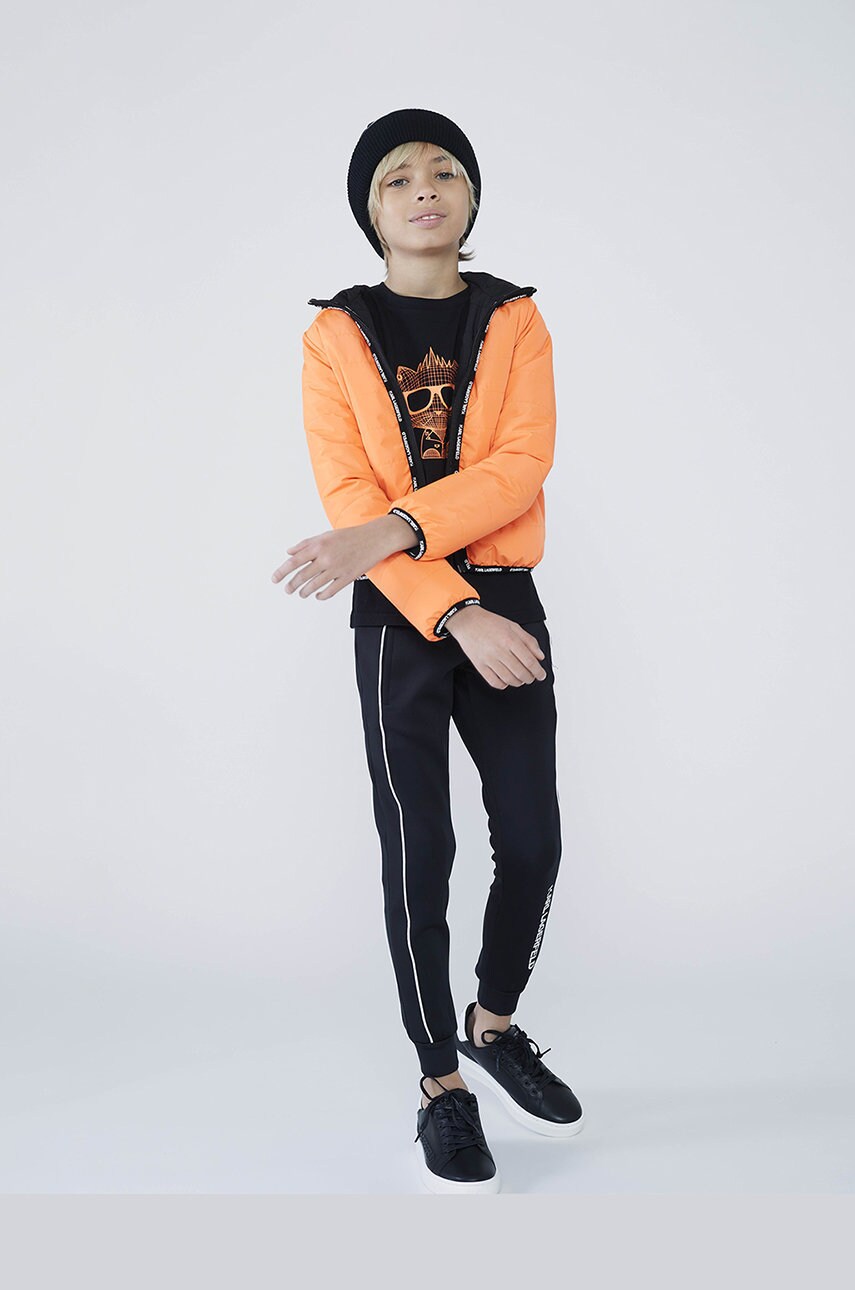 Karl lagerfeld geaca reversibila pentru copii culoarea negru