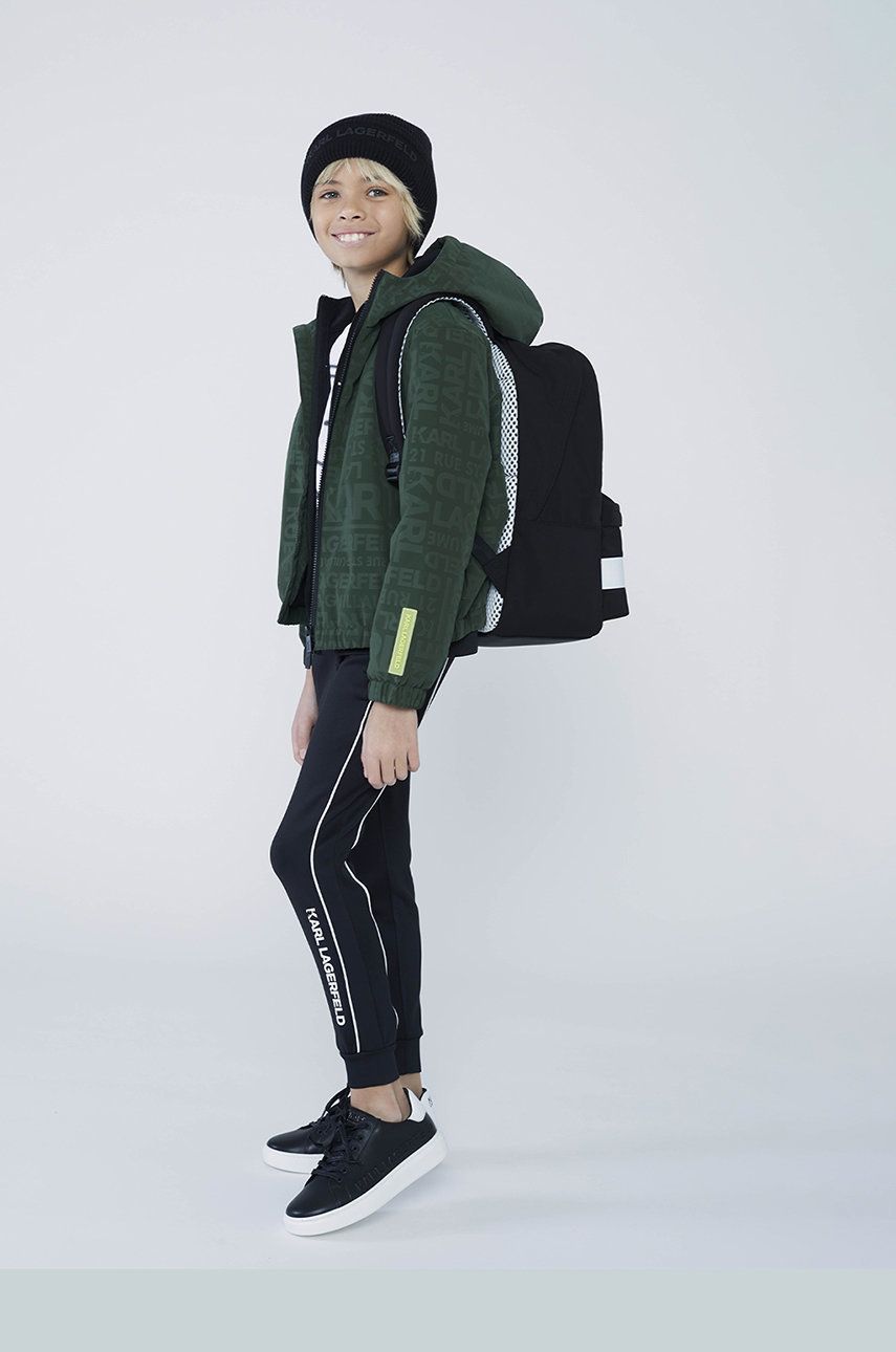 Dětská bunda Karl Lagerfeld zelená barva - zelená -  100 % Polyester