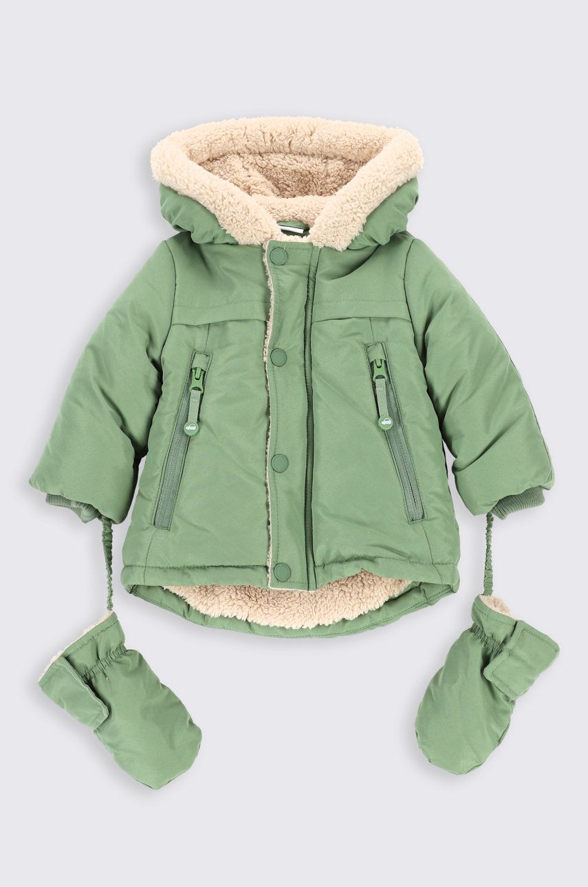 Dětská bunda Coccodrillo zelená barva - zelená -  100 % Polyester