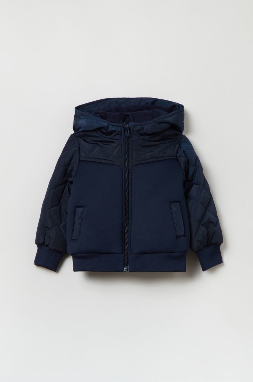 Kojenecká bunda OVS tmavomodrá barva - námořnická modř -  95% Polyester