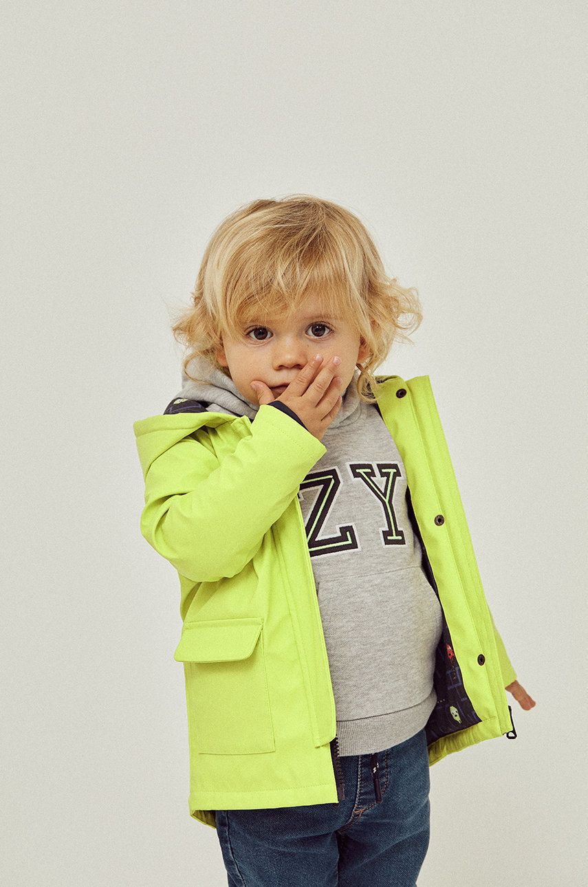 Dětská bunda zippy zelená barva - zelená -  100% Polyester