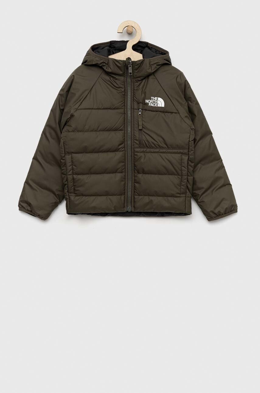 

Дитяча двостороння куртка The North Face колір зелений