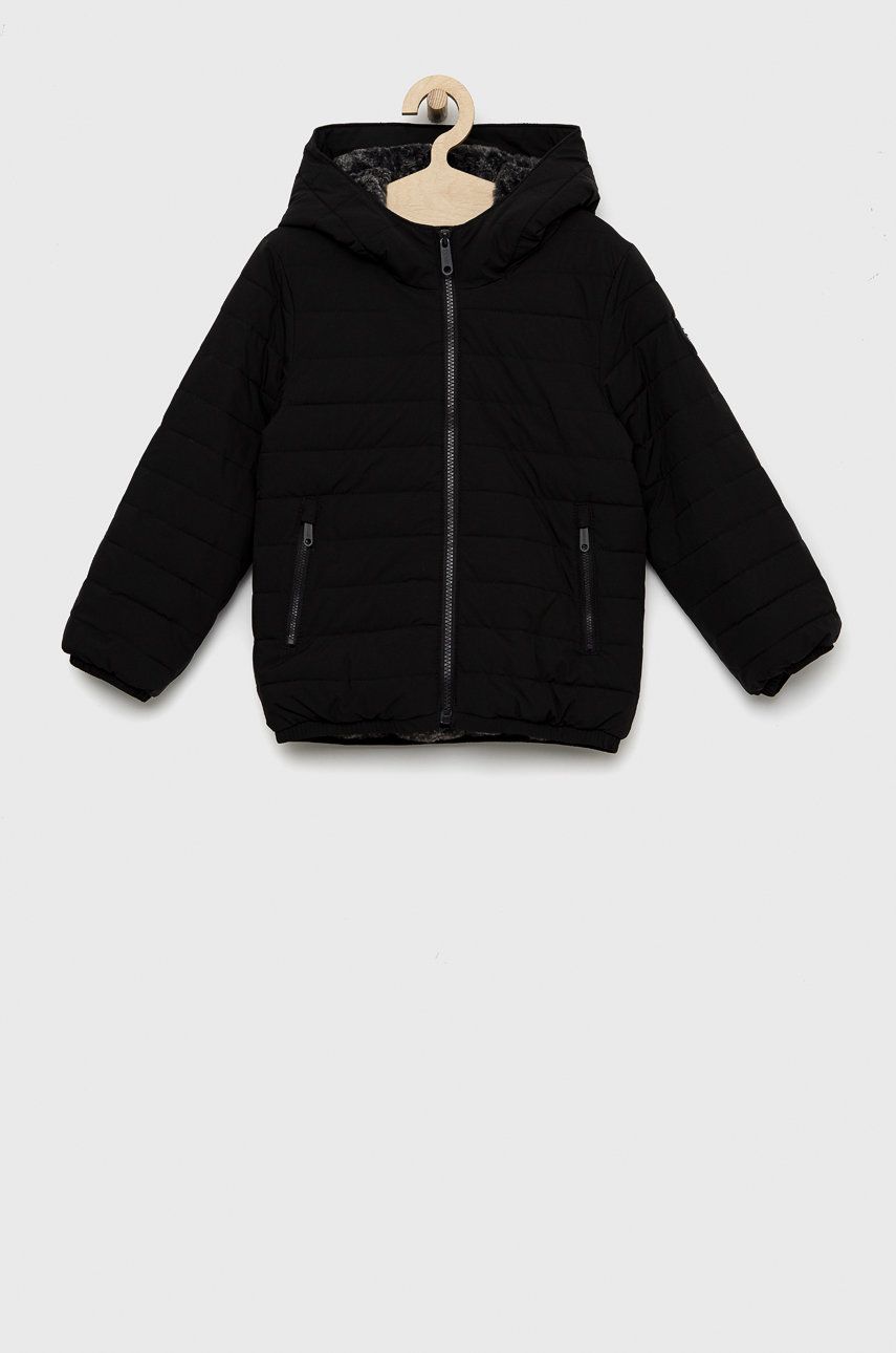 Dětská bunda Abercrombie & Fitch černá barva - černá -  Hlavní materiál: 100% Polyester Po