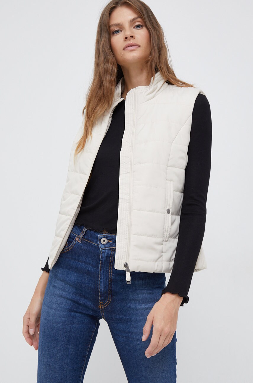 Vero moda vesta femei, culoarea bej, de tranzitie