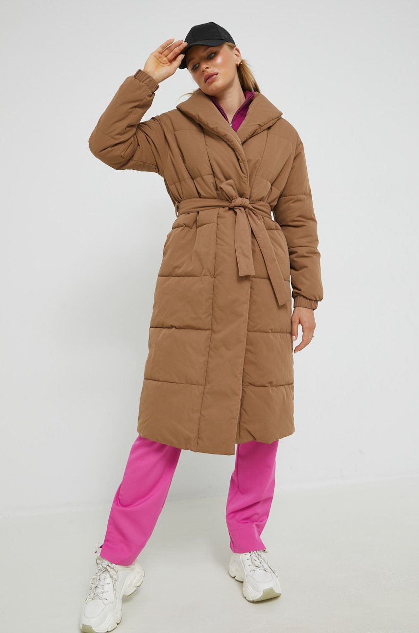 Vila geaca femei, culoarea maro, de iarna, oversize answear.ro imagine noua gjx.ro
