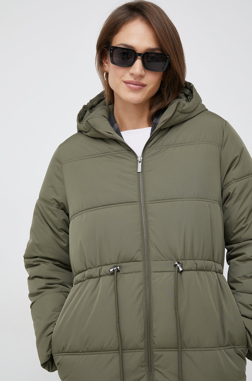 Selected femme hanorac femei, culoarea verde, de iarna