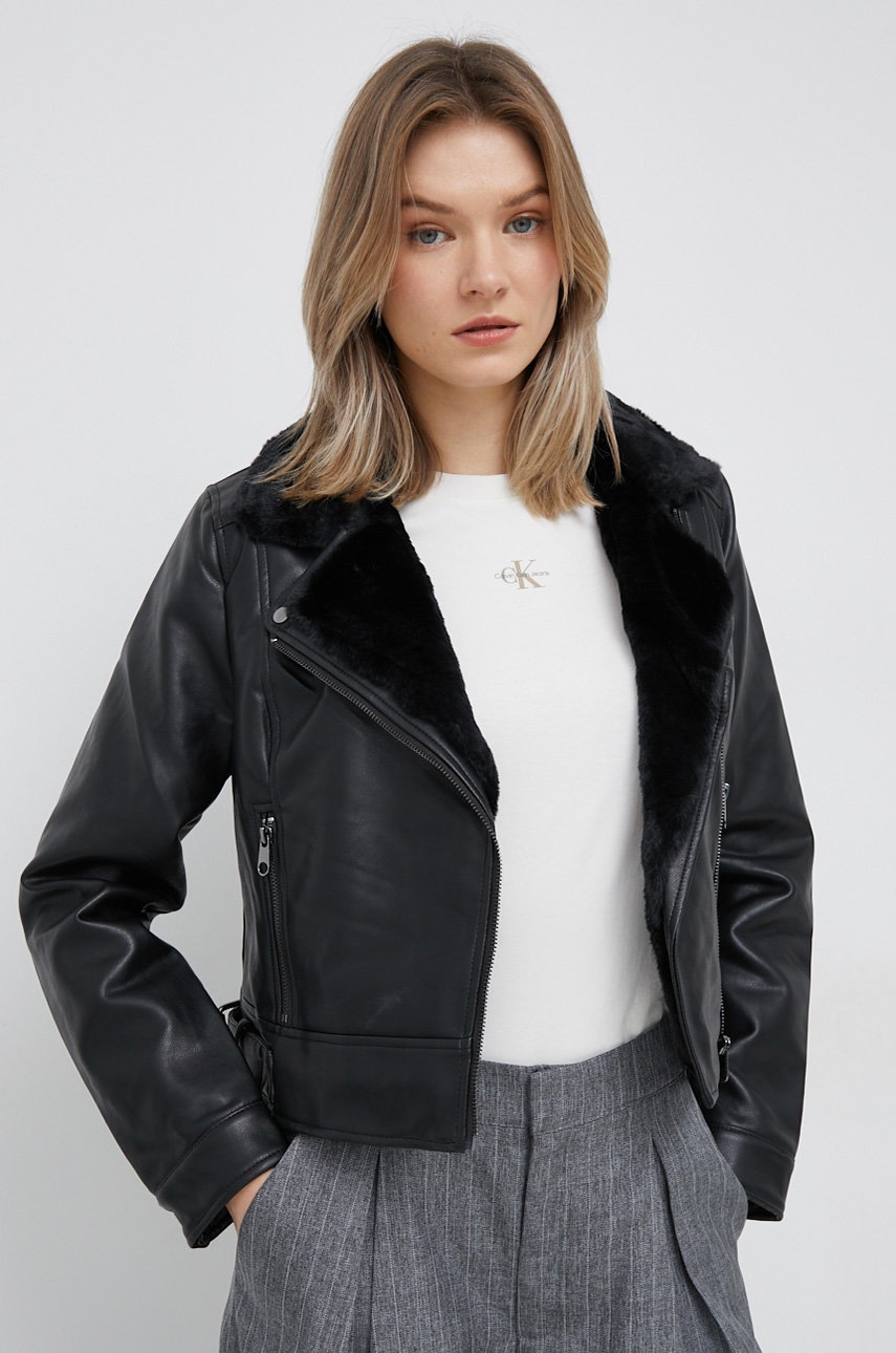 

Рокерско яке Vero Moda в черно с преходна изолация, Черен