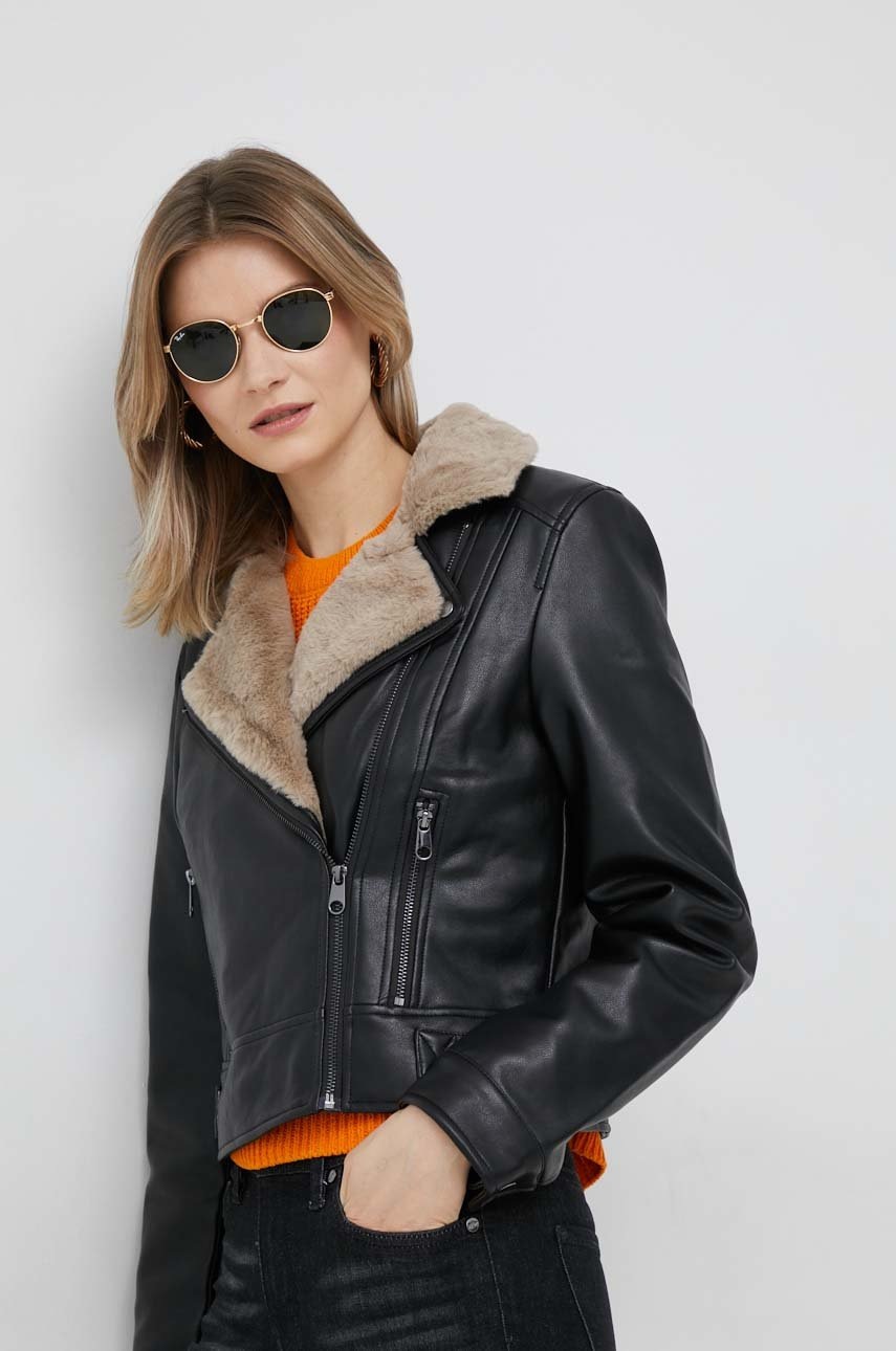 

Рокерско яке Vero Moda в черно с преходна изолация, Черен