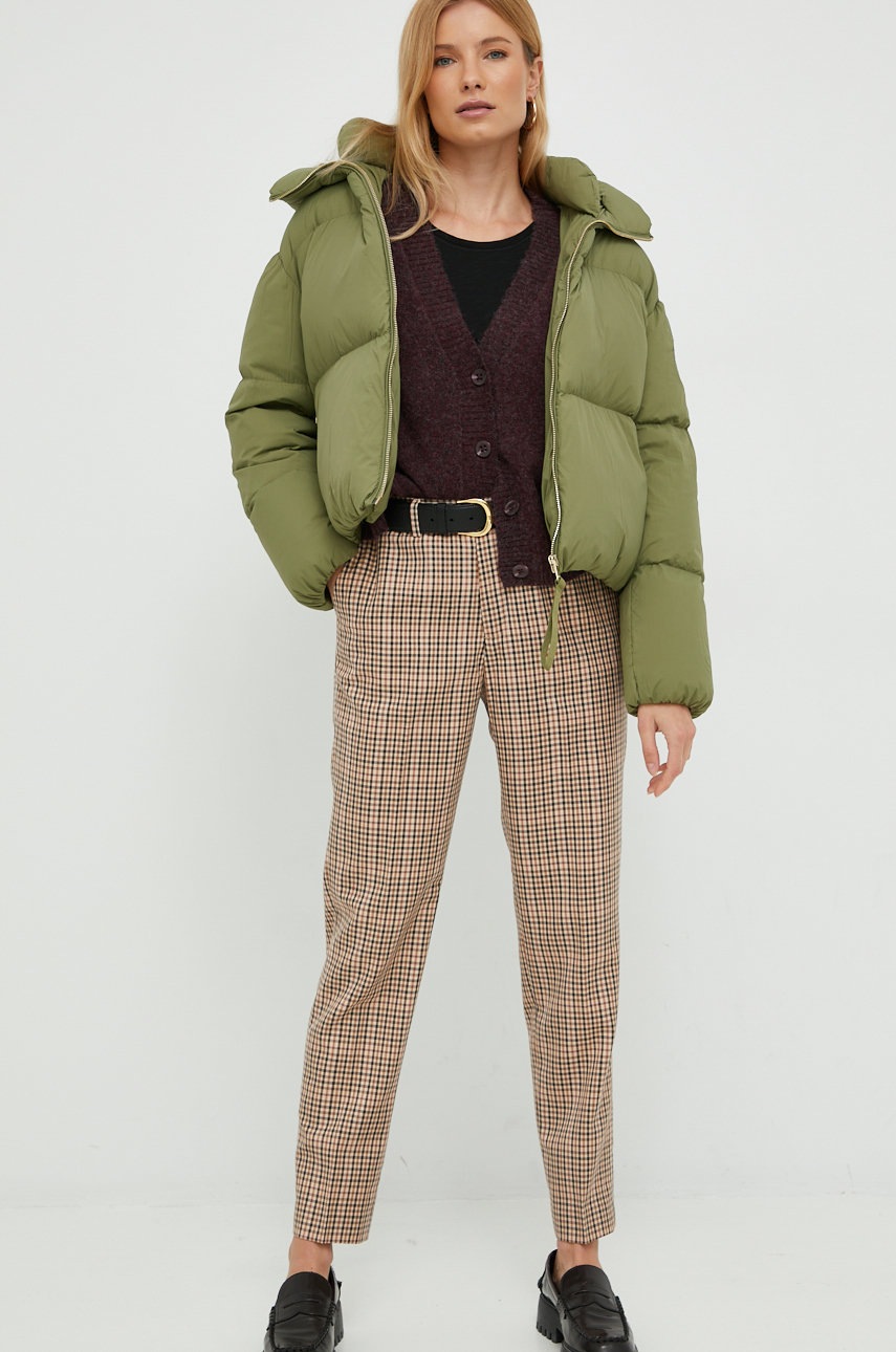 

Пуховая куртка Tommy Hilfiger женская цвет зелёный зимняя