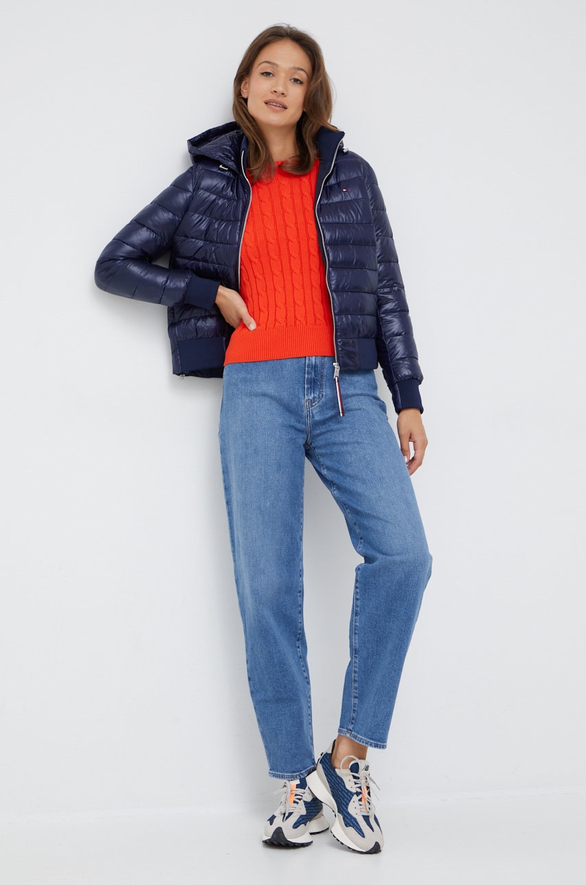 

Куртка Tommy Hilfiger жіноча колір синій перехідна