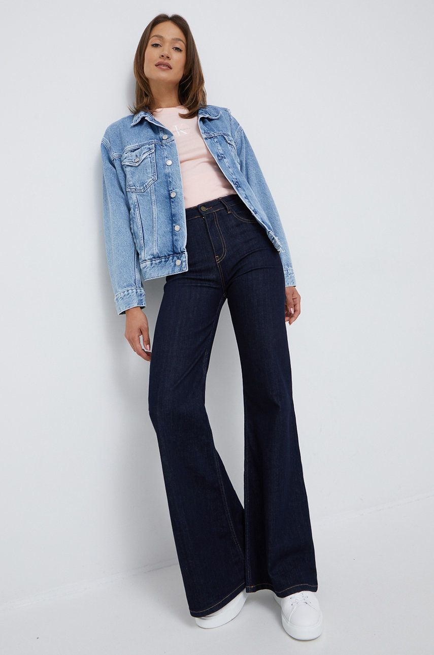Calvin Klein Jeans kurtka jeansowa J20J219207.9BYY damska przejściowa oversize