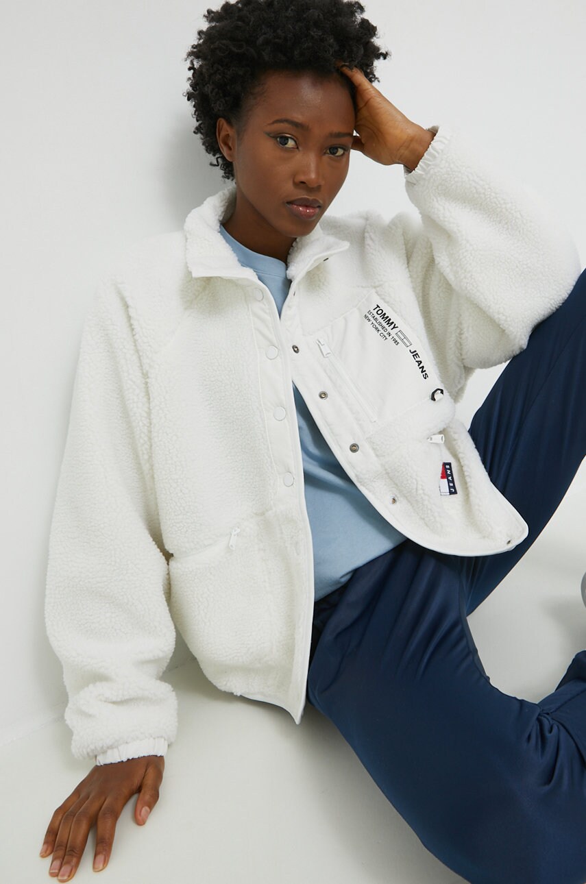 

Двусторонняя куртка Tommy Jeans женская цвет белый переходная
