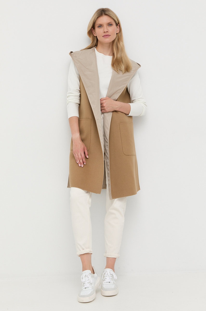 

Двостороння безрукавка Weekend Max Mara жіночий колір коричневий перехідний