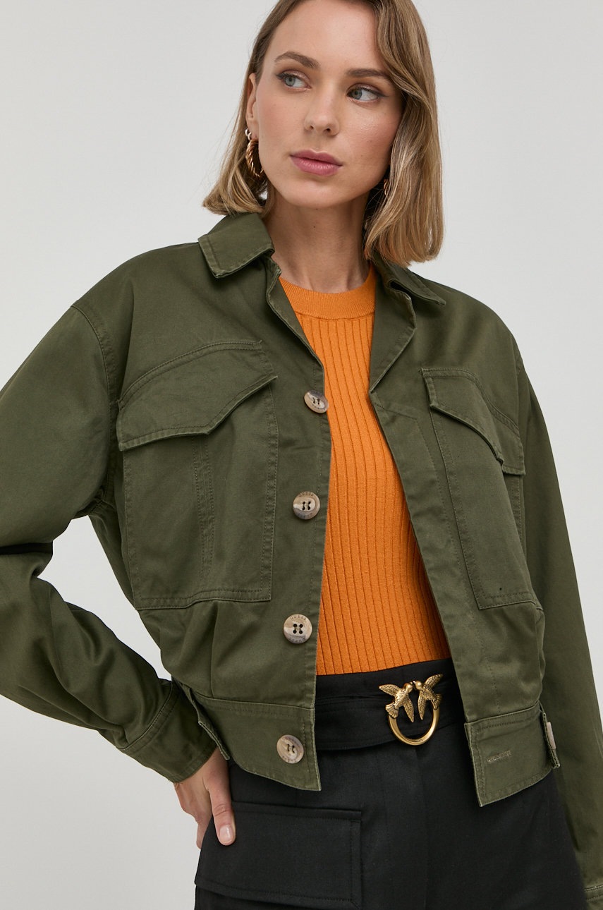 

Куртка Guess жіноча колір зелений перехідна