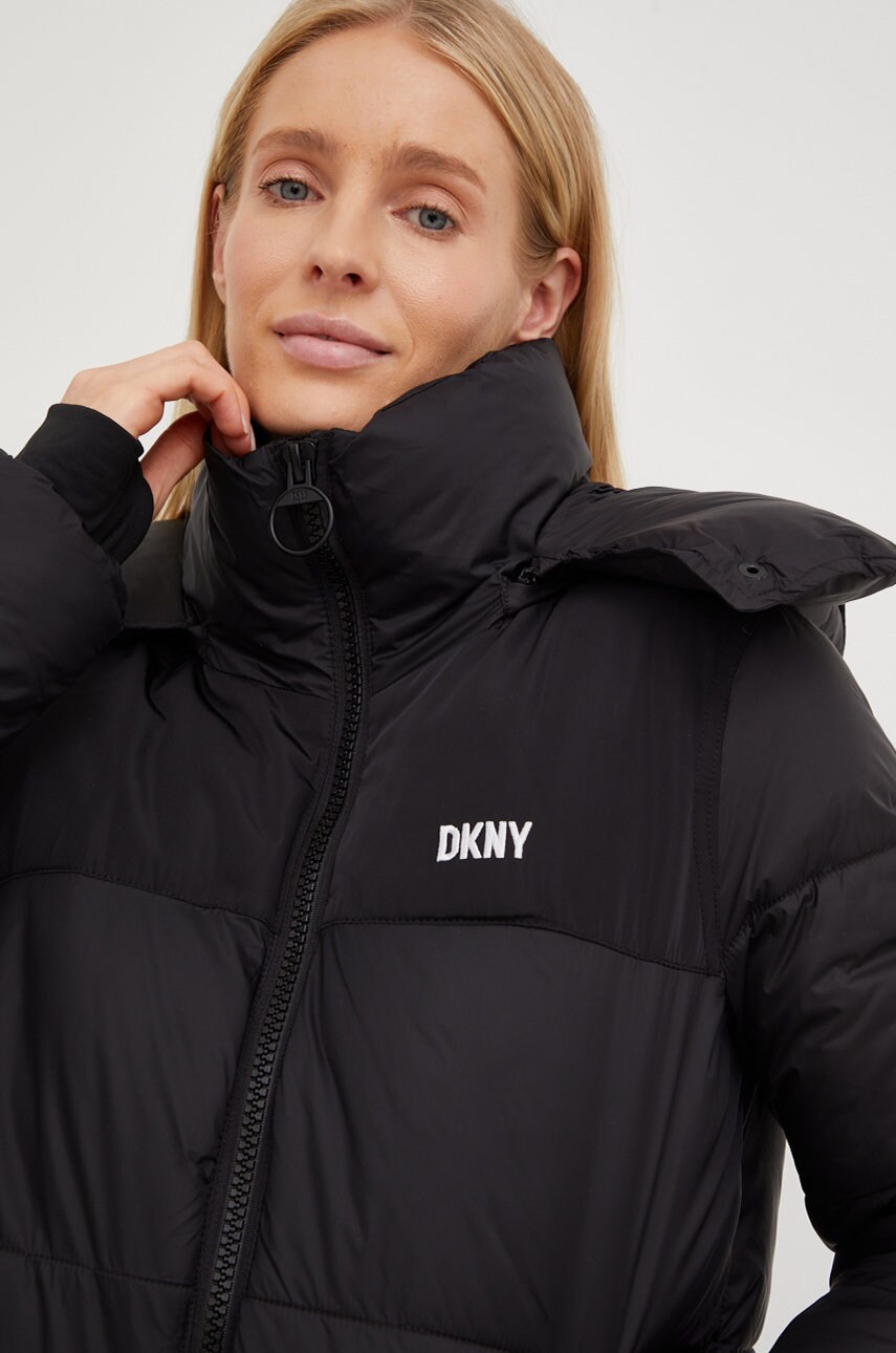 Dkny geaca femei, culoarea negru, de iarna