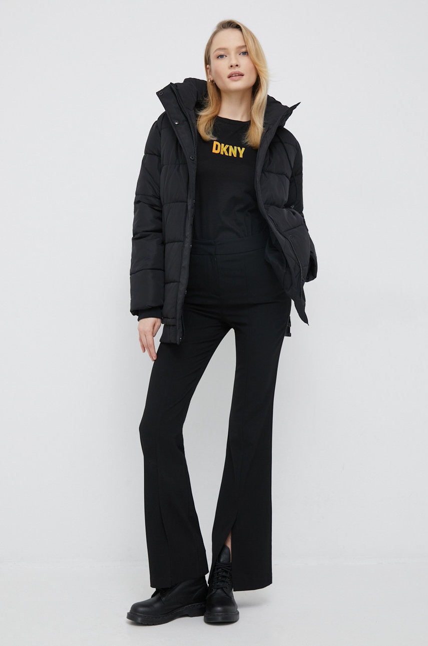 

Куртка Dkny жіноча колір чорний зимова