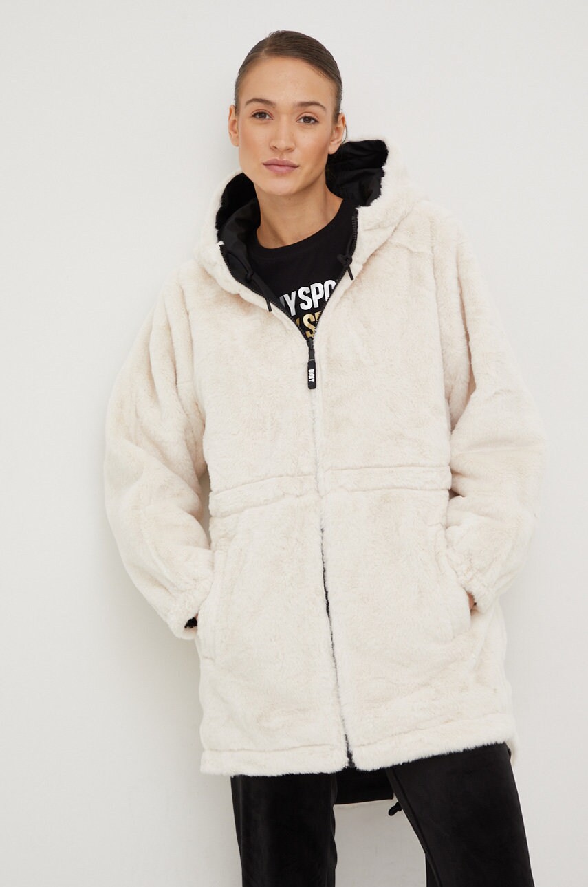 

Двусторонняя куртка Dkny женская цвет чёрный переходная