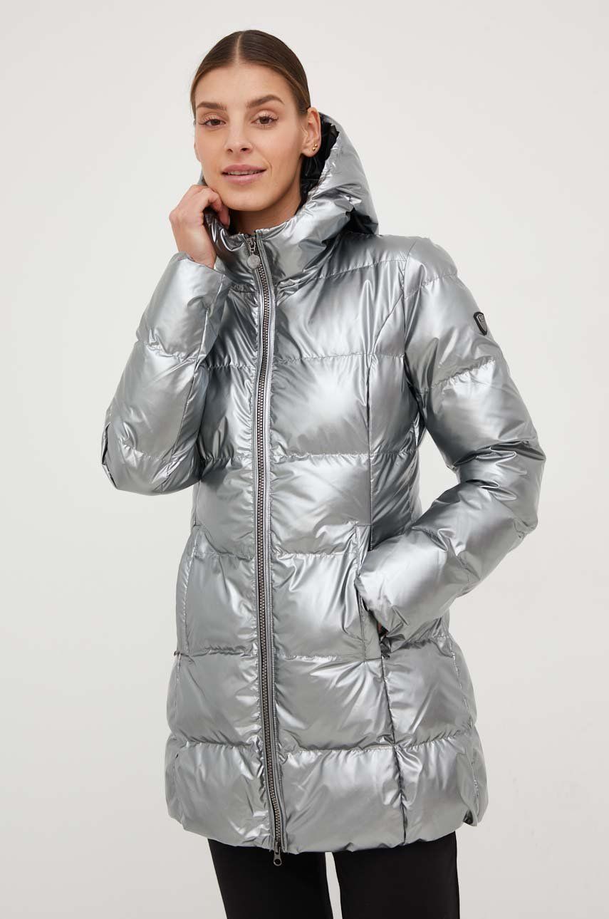 EA7 Emporio Armani geaca femei, culoarea argintiu, de tranzitie answear.ro answear.ro
