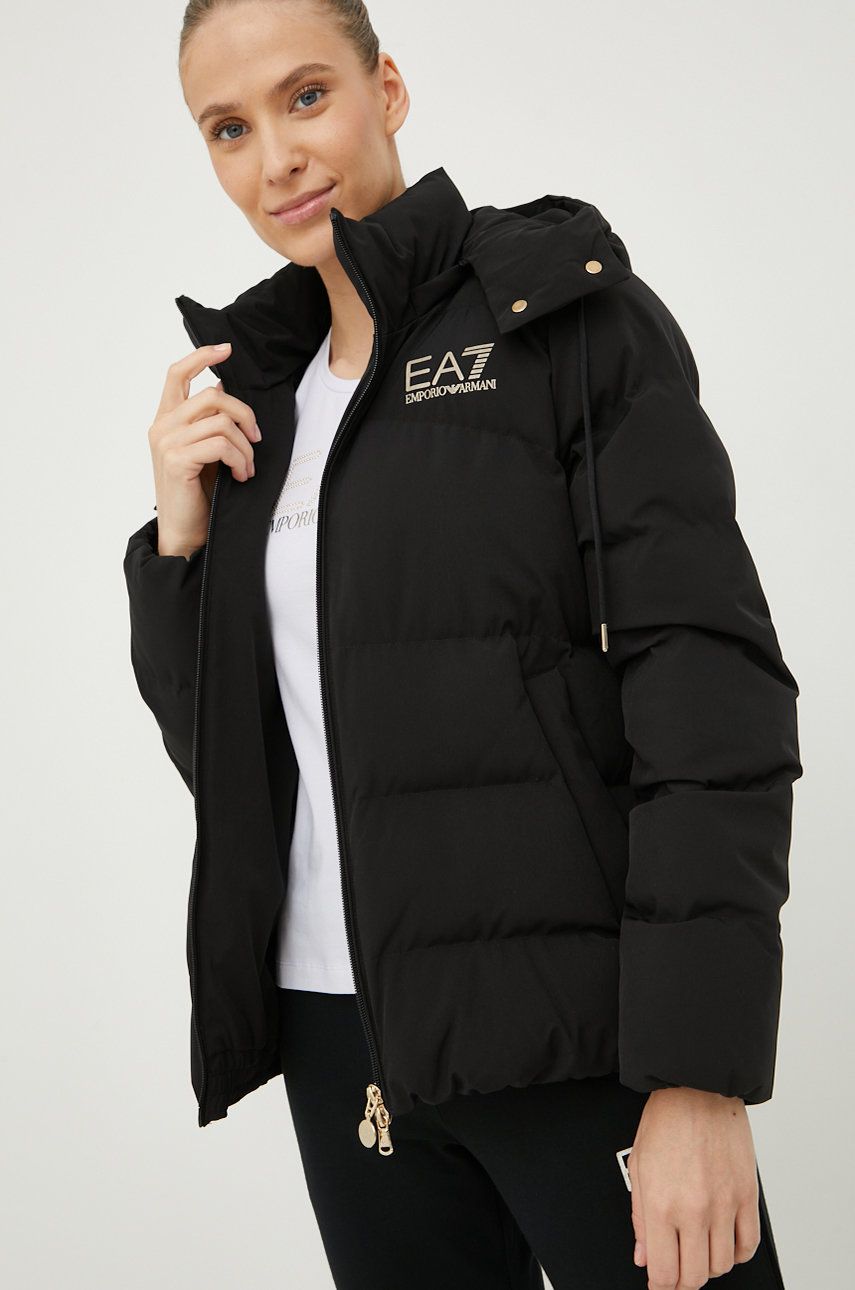 EA7 Emporio Armani geaca femei, culoarea negru, de iarna answear.ro imagine noua