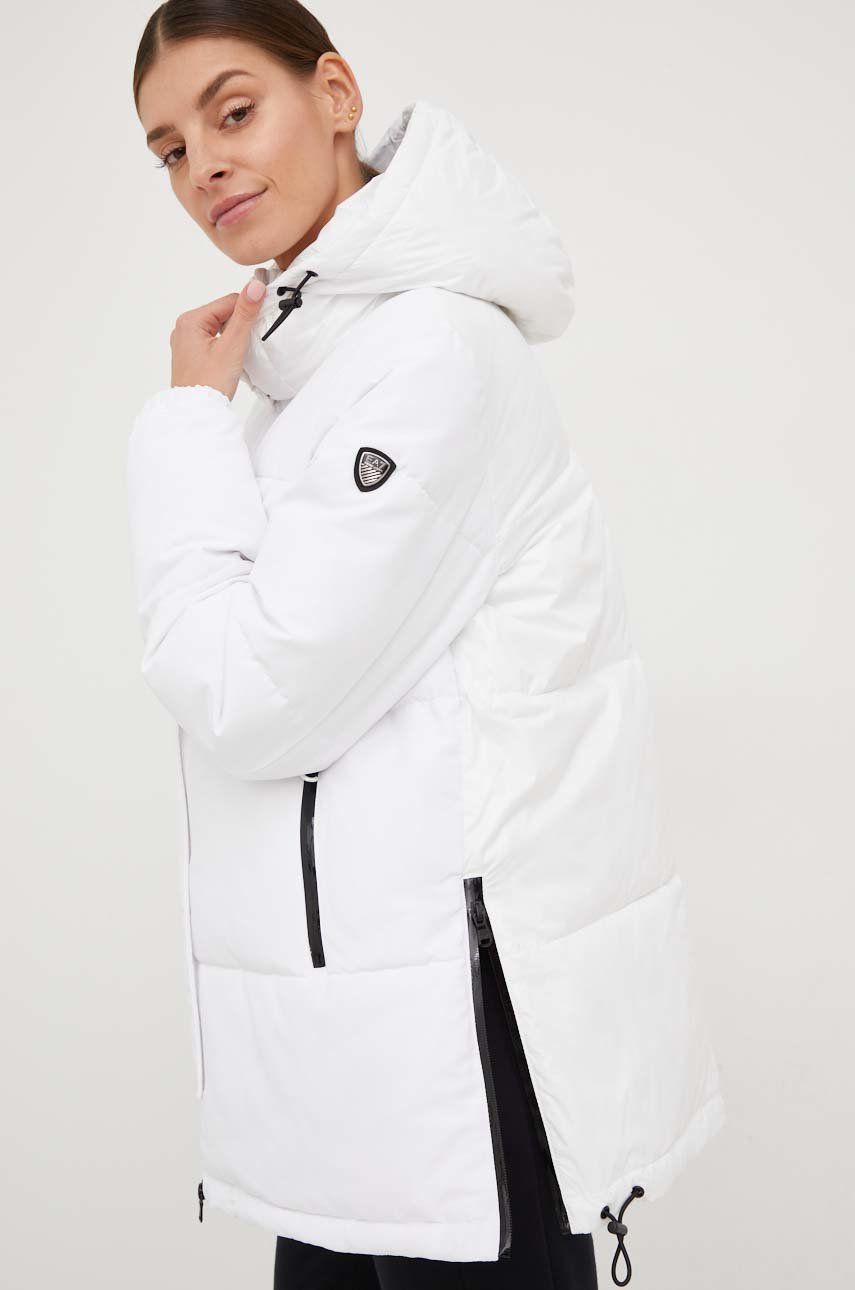 EA7 Emporio Armani geaca femei, culoarea alb, de tranzitie 2023 ❤️ Pret Super answear imagine noua 2022