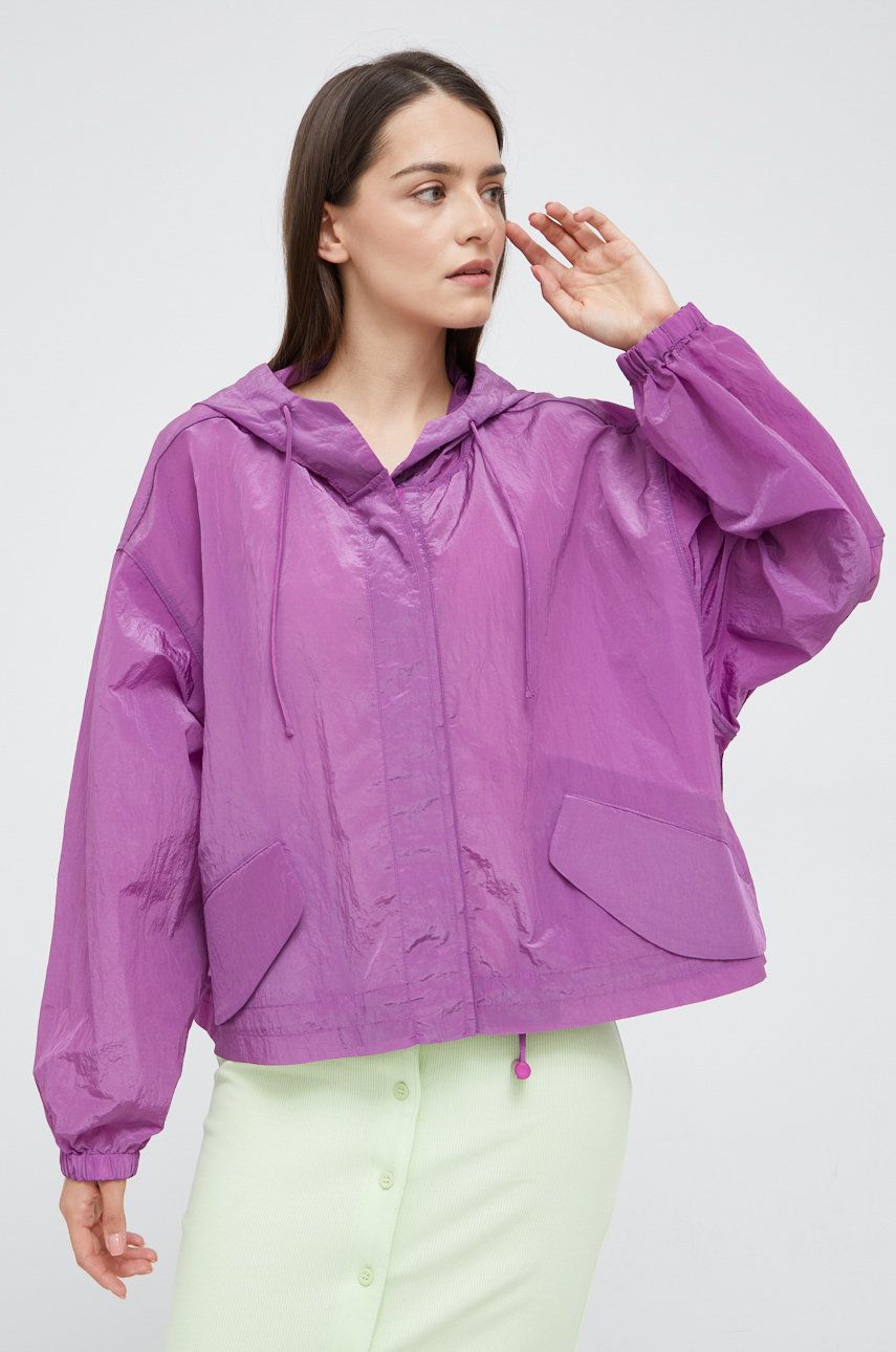 Emporio Armani geaca femei, culoarea violet, de tranzitie, oversize answear.ro imagine noua