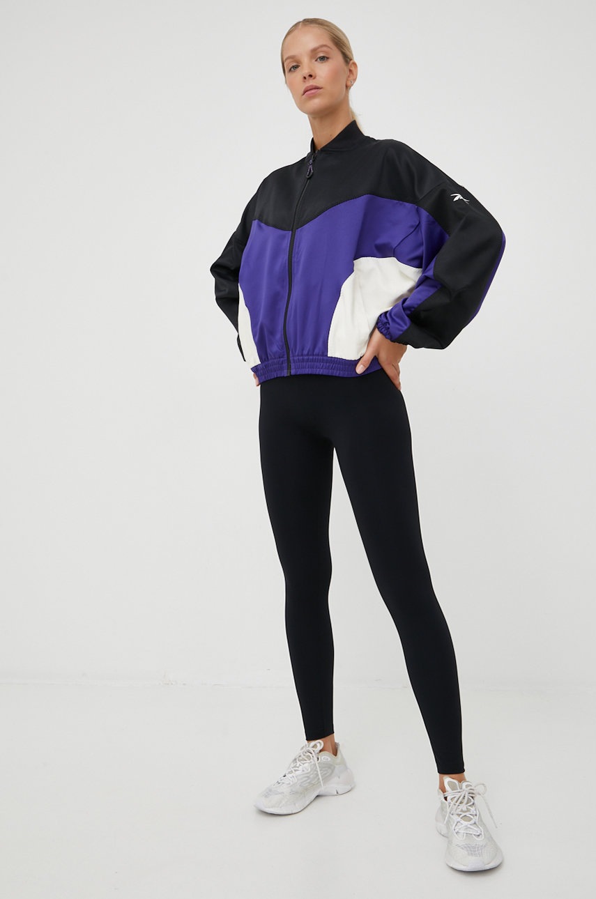 

Куртка для тренировок Reebok Tech Style цвет фиолетовый переходная oversize
