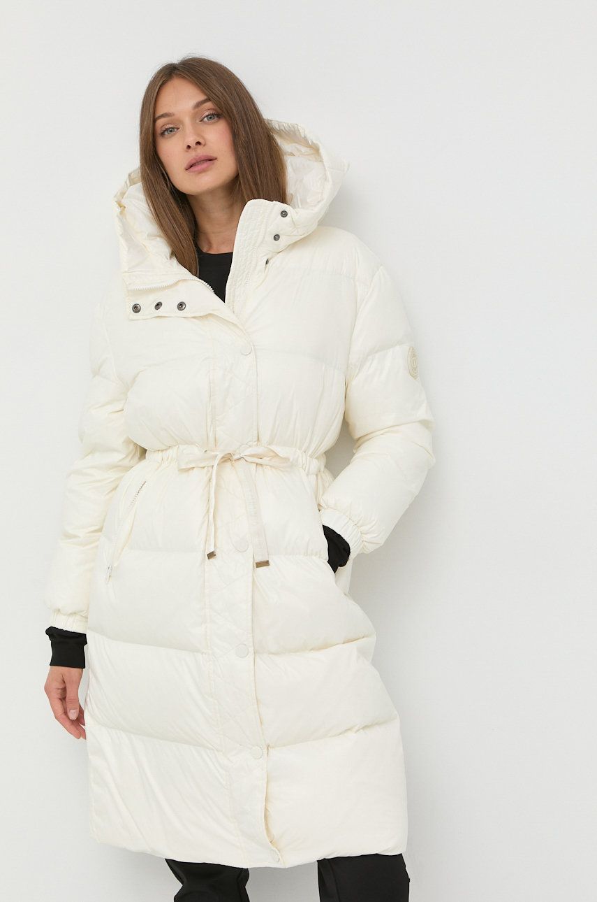 Twinset kurtka puchowa damska kolor beżowy zimowa