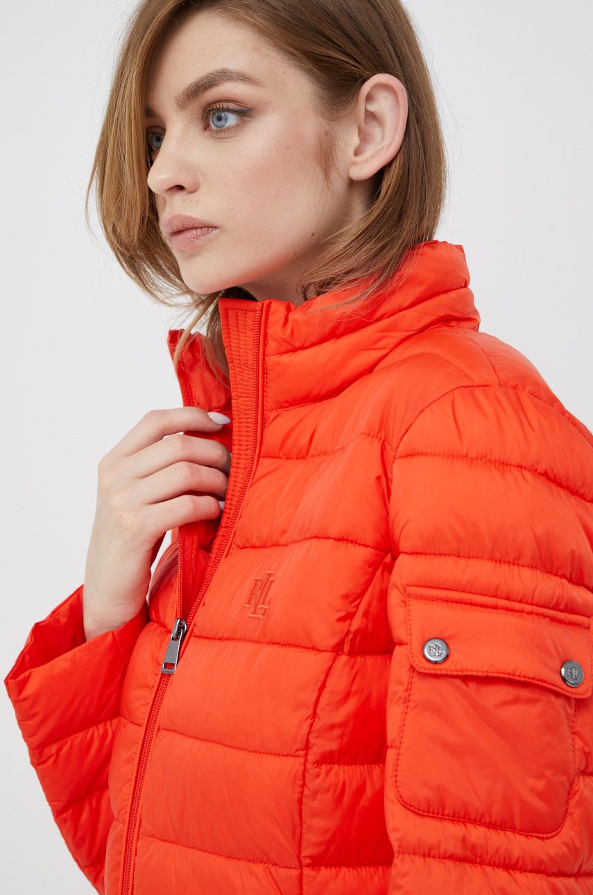 Lauren Ralph Lauren kurtka damska kolor pomarańczowy przejściowa