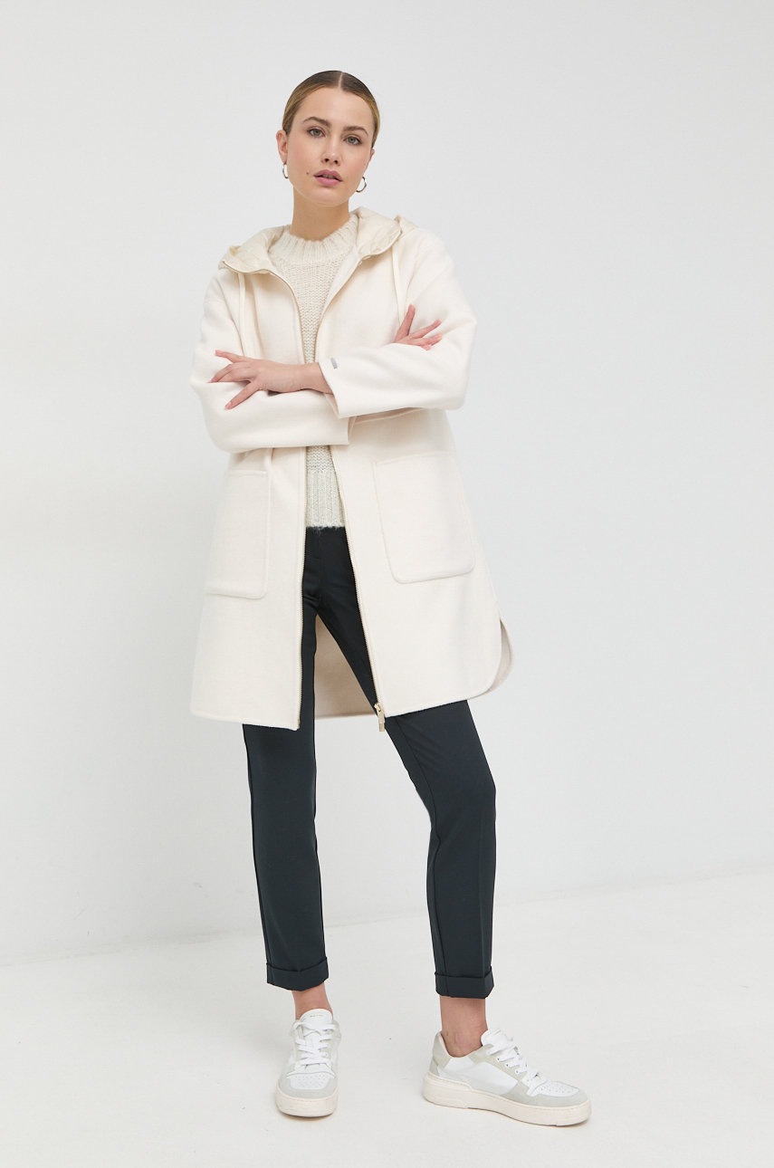 

Шерстяное пальто Marella цвет бежевый переходной oversize