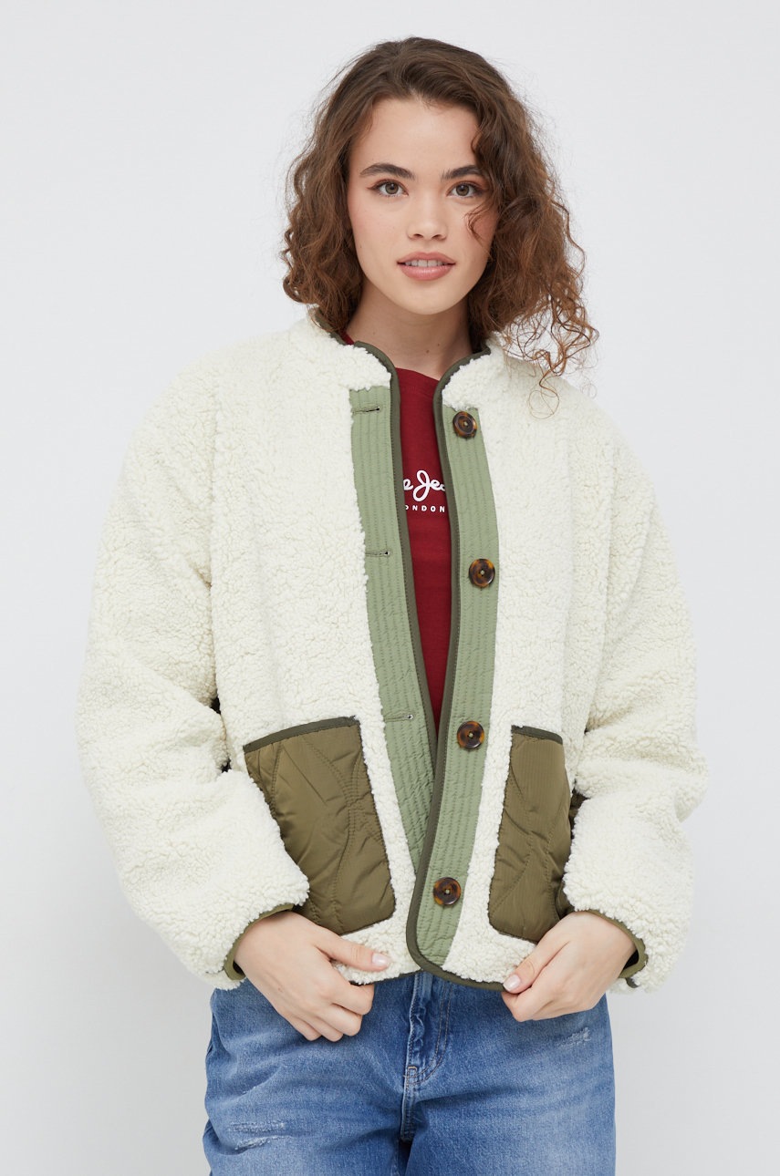 

Двостороння куртка Scotch & Soda жіноча колір бежевий перехідна oversize