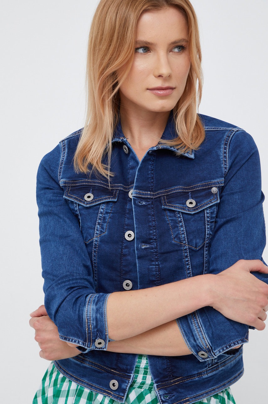 

Дънково яке Pepe Jeans в тъмносиньо с преходна изолация, Тъмносин