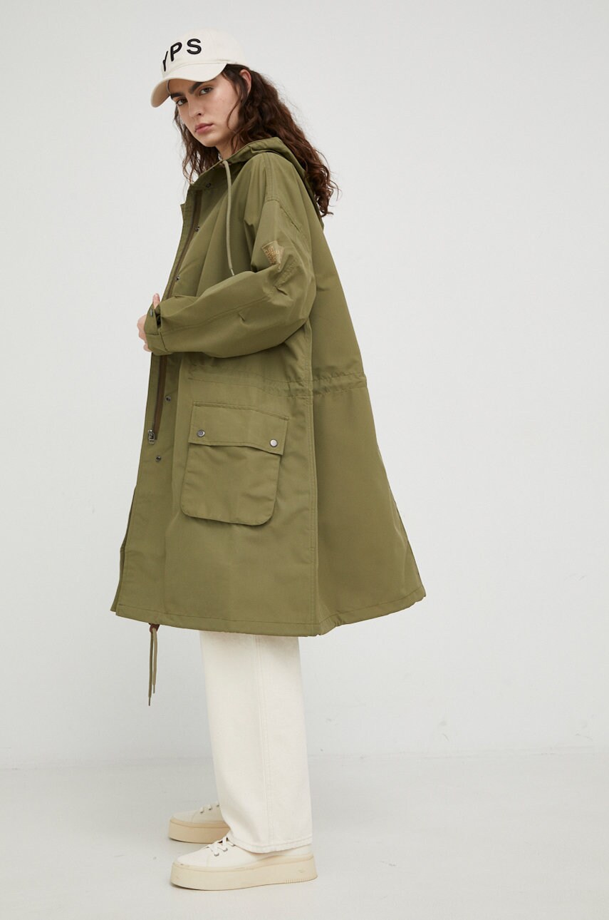 Levi's geaca de ploaie femei, culoarea verde, de tranzitie