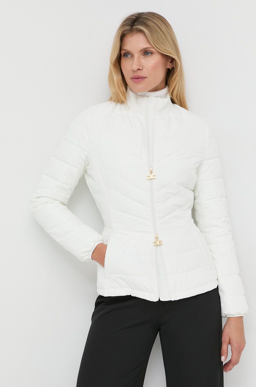 Elisabetta Franchi kurtka damska kolor biały przejściowa