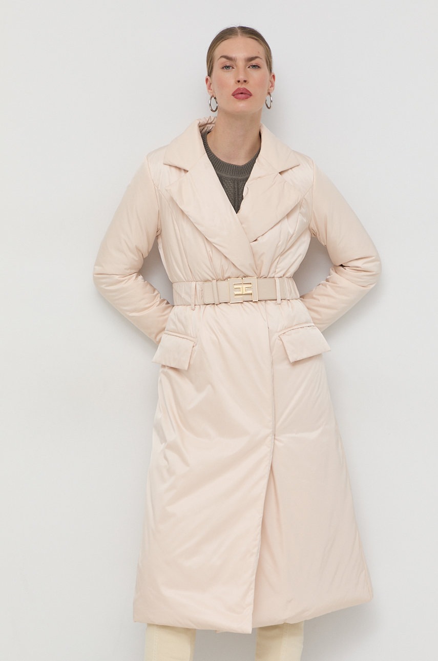 

Яке Elisabetta Franchi в бежово със зимна изолация, Бежов