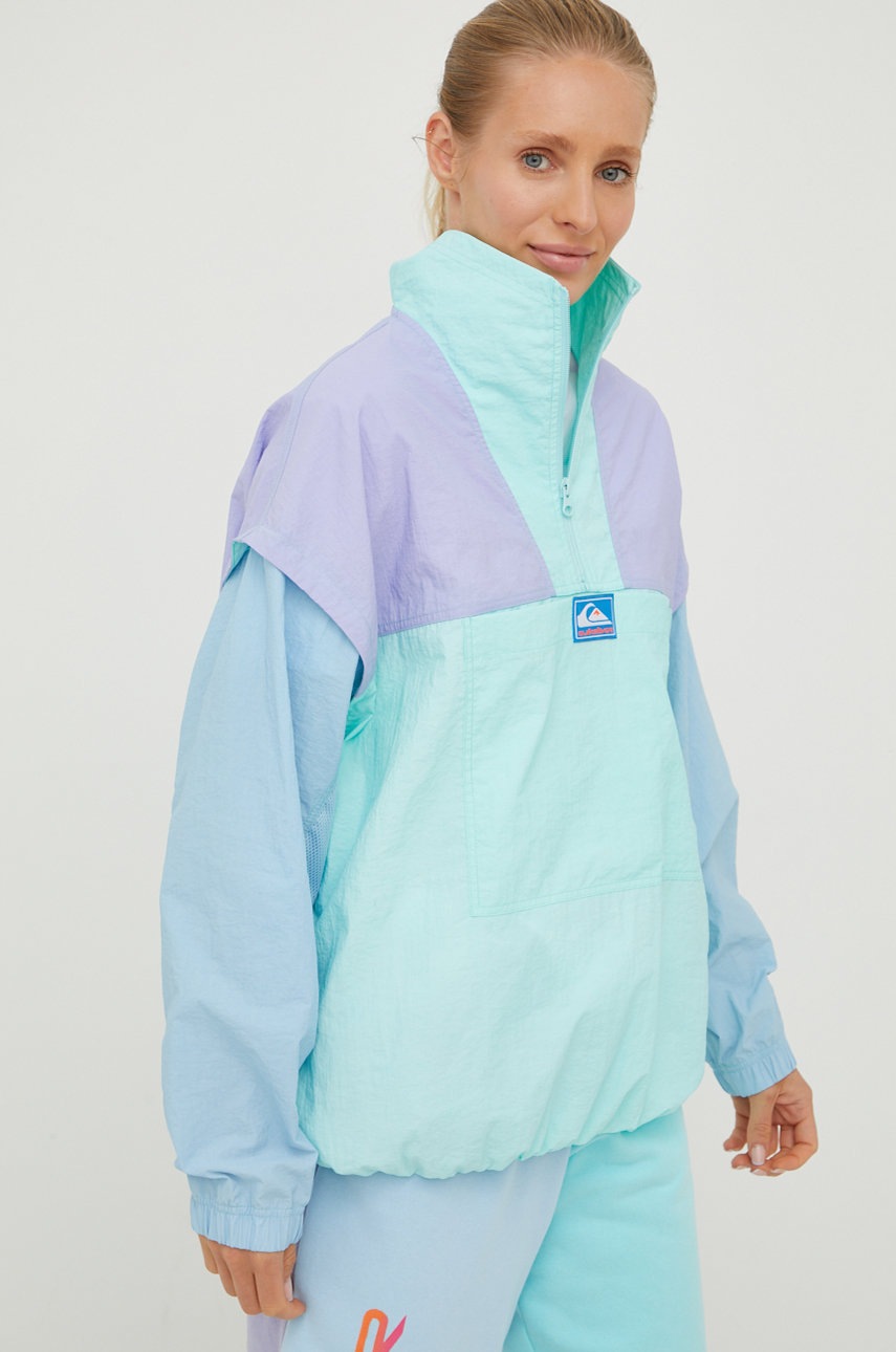 

Куртка Quiksilver X Stranger Things женская цвет бирюзовый переходная oversize