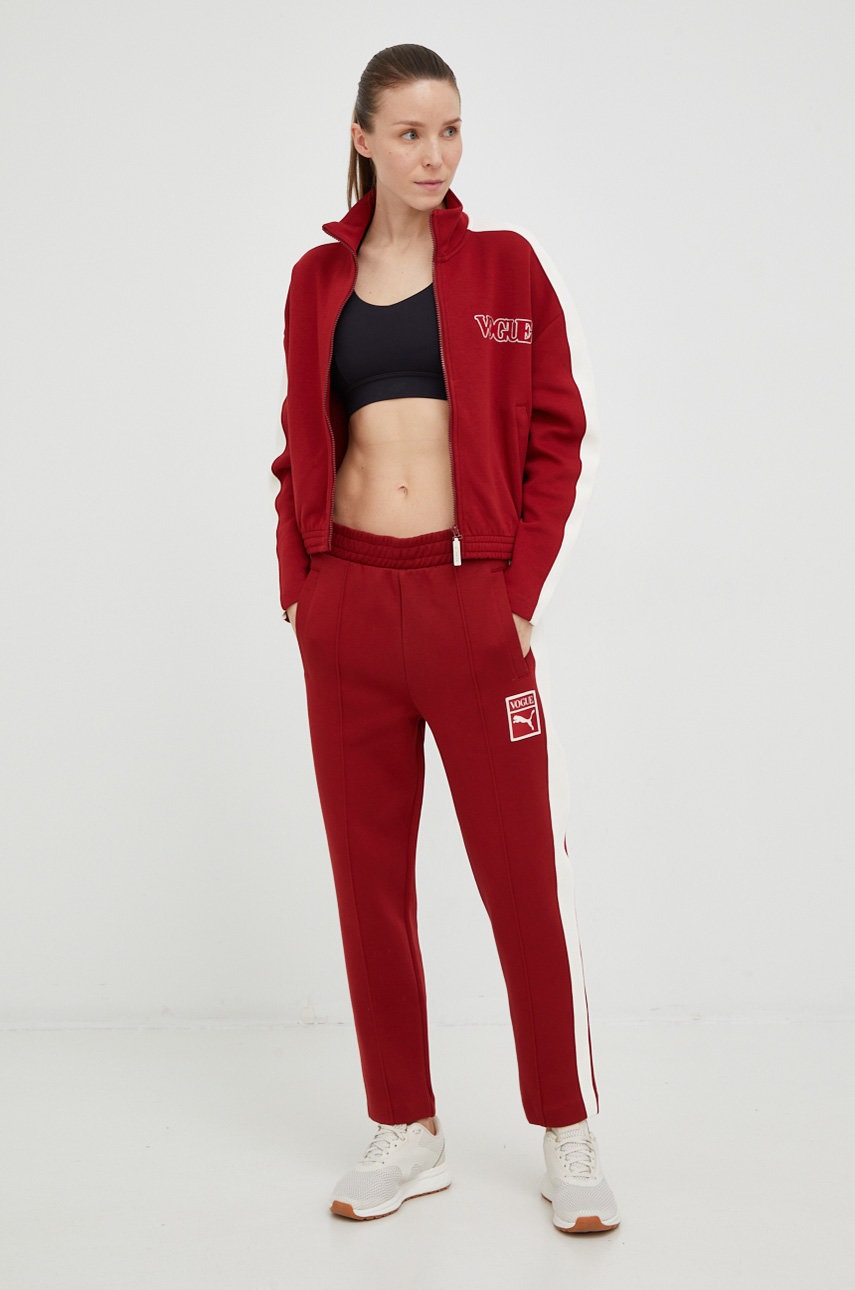 

Спортен суичър Puma x vogue в бордо с десен