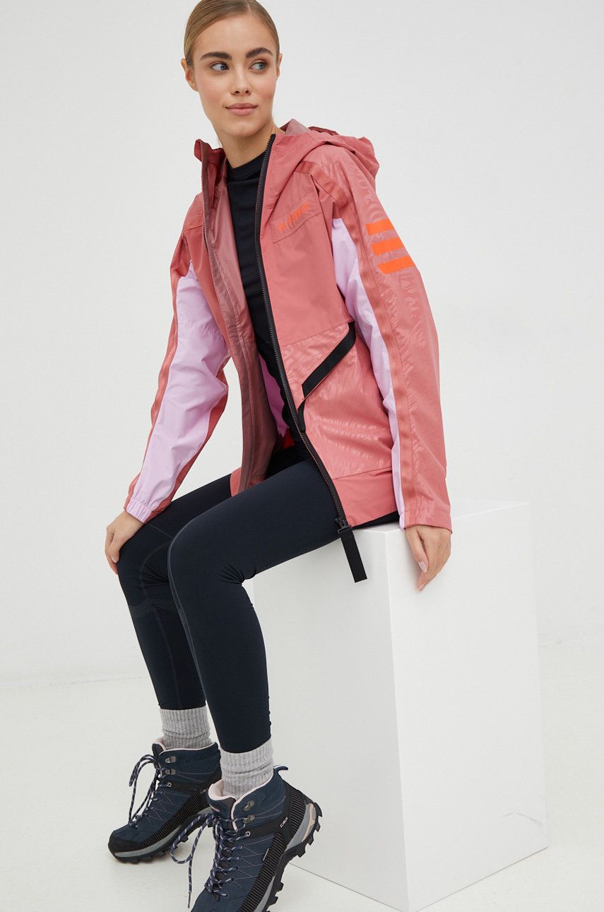 Adidas TERREX geaca de ploaie Utilitas femei, culoarea portocaliu adidas imagine noua