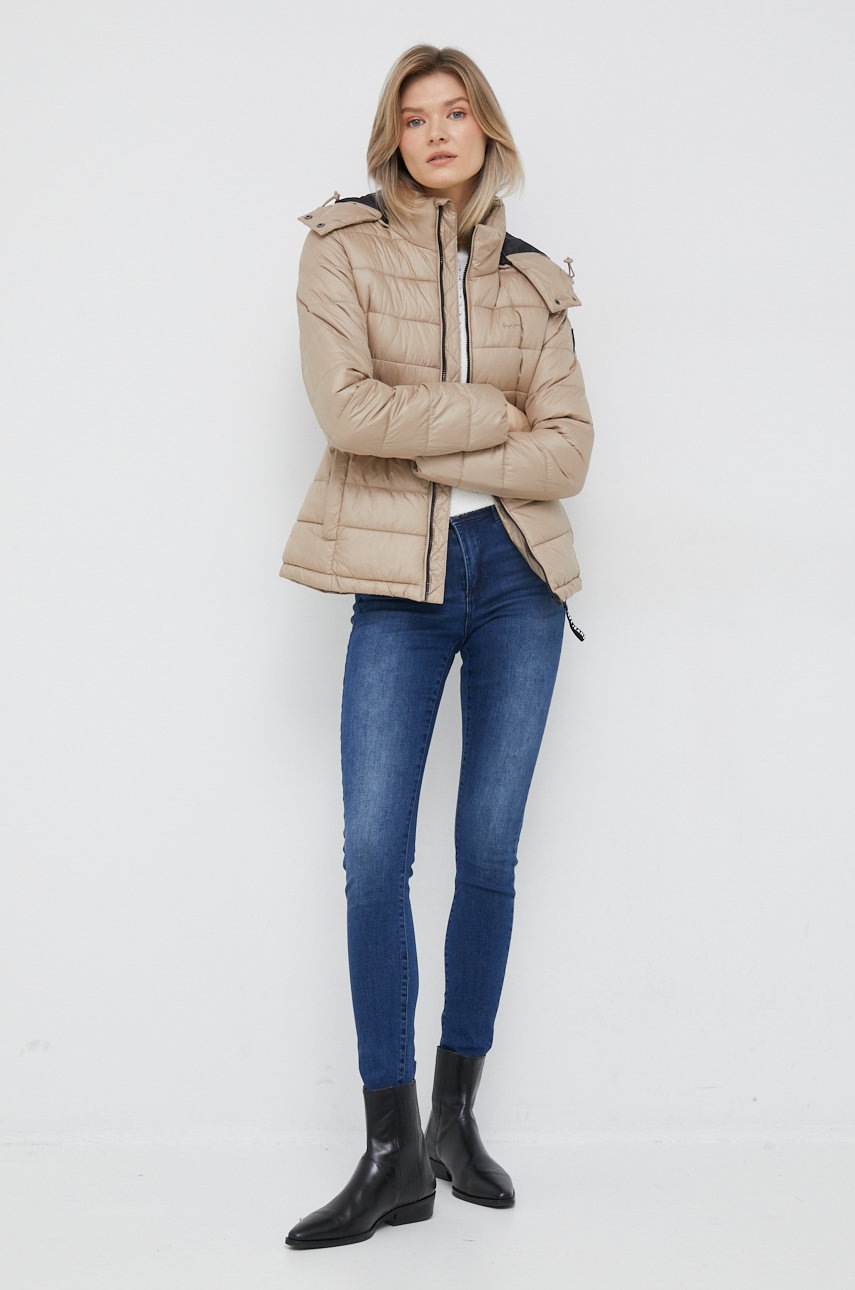 

Куртка Pepe Jeans Alexa жіноча колір бежевий зимова